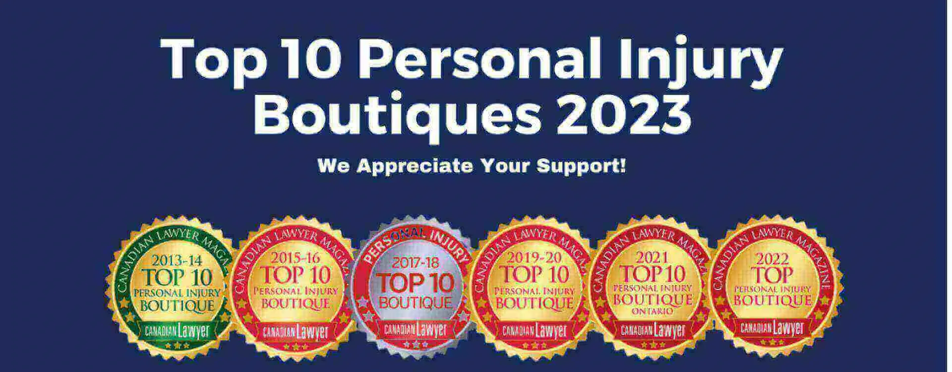 Top 10 Personal Injury Boutique 2023. We appreciate your support. Vote Gluckstein Lawyers