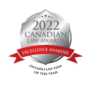 Canadian Law Awards 2022 Ontario Law Firm of the Year Excellence Award Badge