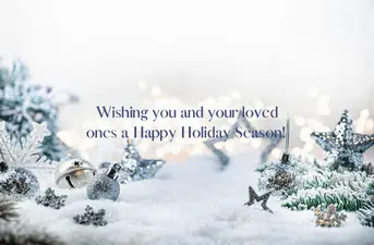 Snow covered winter scene. Wishing you and your loved ones a Happy Holiday Season!