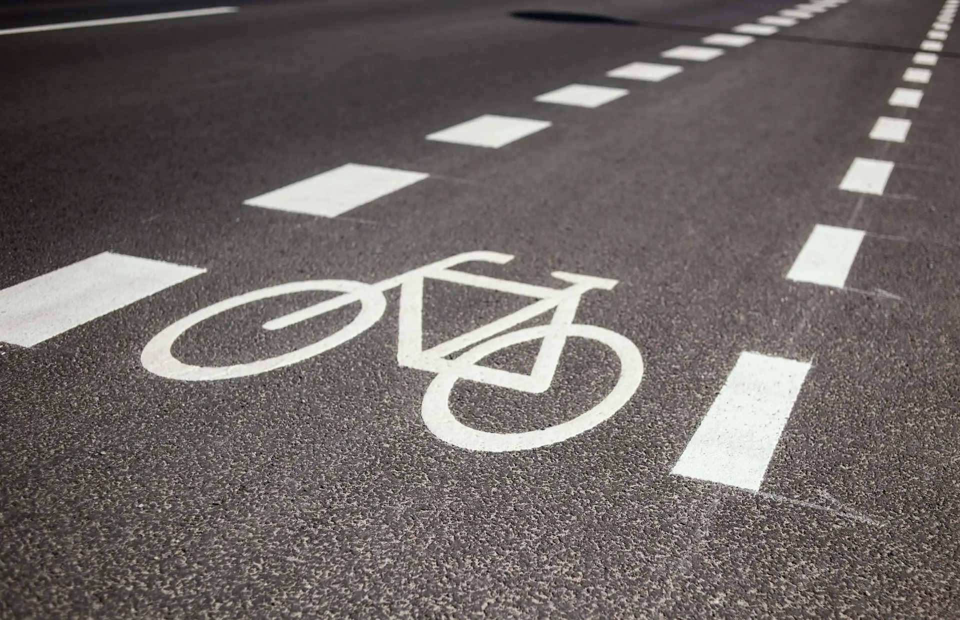 a bicycle lane on a city street