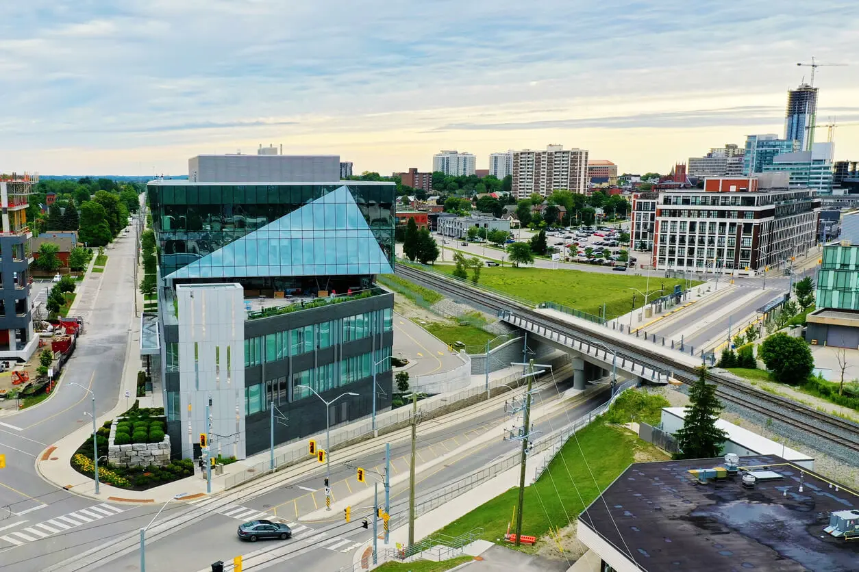 aerial view of Kitchener-Waterloo Ontario