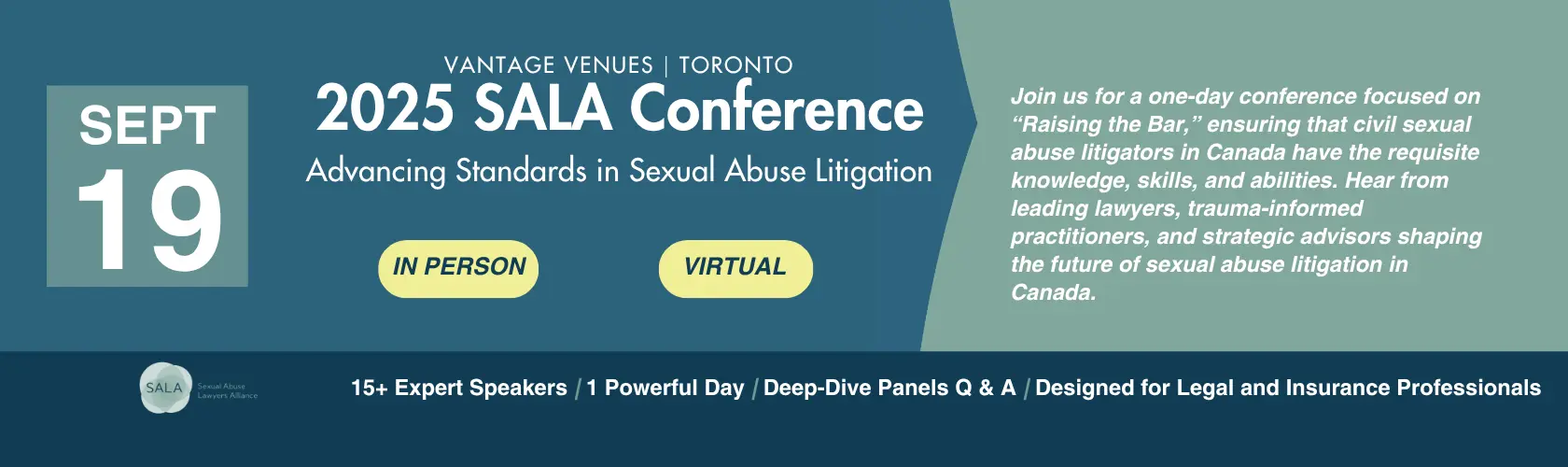 The first-ever SALA conference is taking place on September 19 - register today! The first-ever SALA conference is taking place on September 19 - register today!