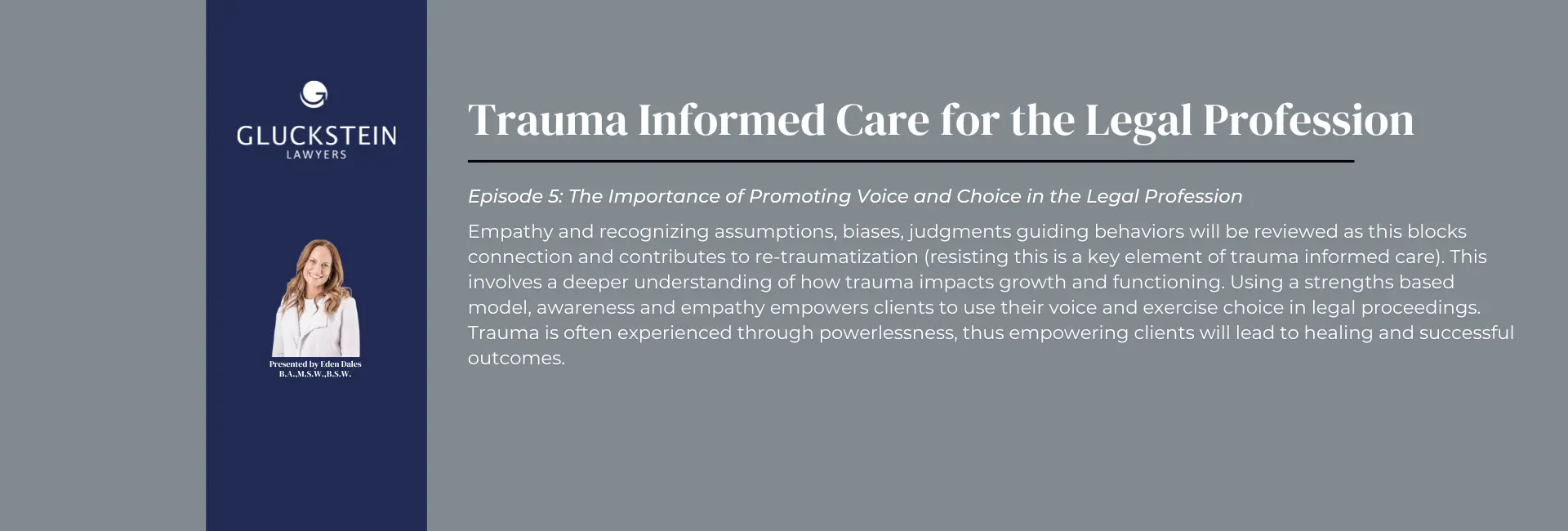 The Importance of Promoting Voice and Choice in the Legal Profession The Importance of Promoting Voice and Choice in the Legal Profession