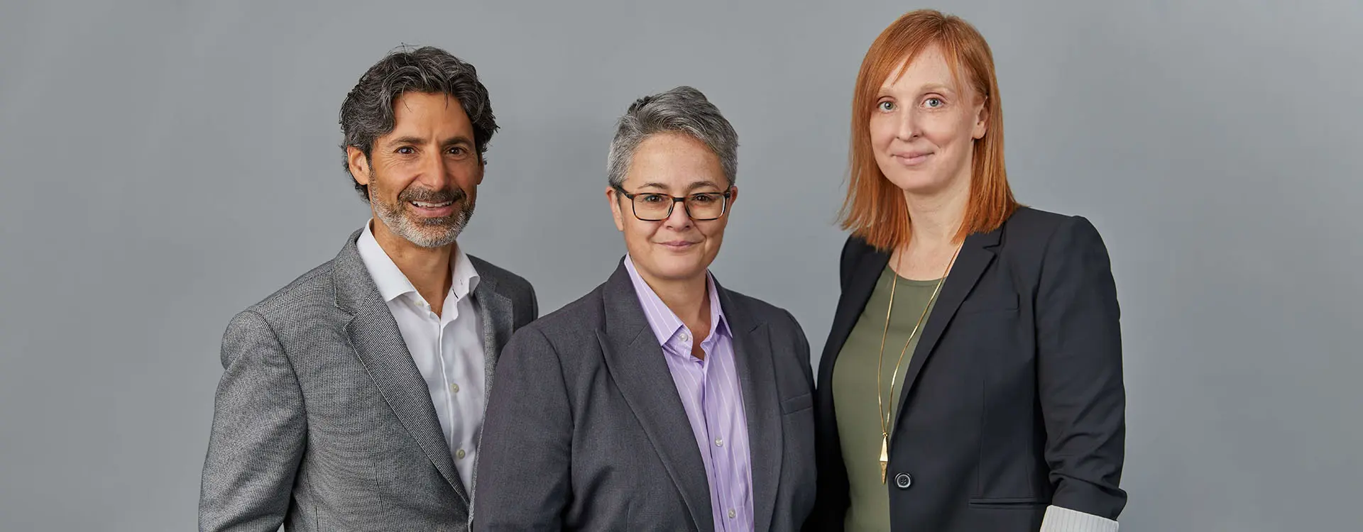 Group shot from right to left of Charles Gluckstein, Simona Jellinek and Erin Ellis