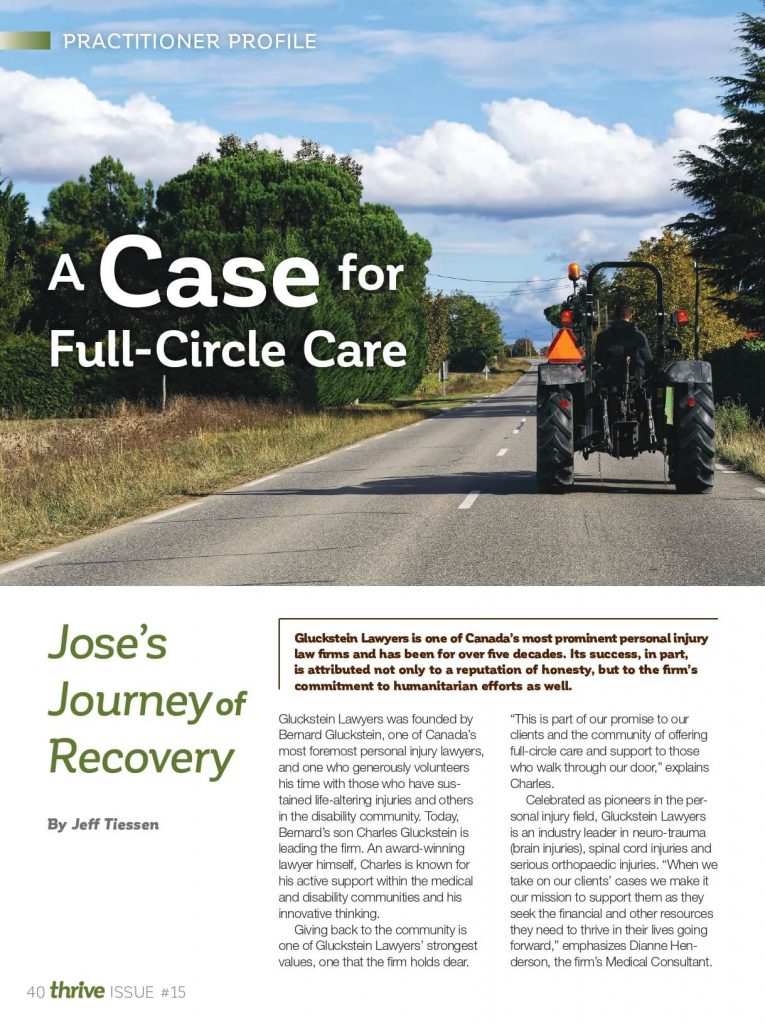 Thrive Magazine, Joses Journey of Recovery pg 1