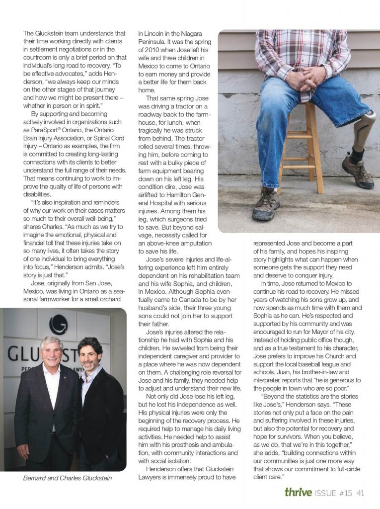 Thrive Magazine, Joses Journey of Recovery pg 2