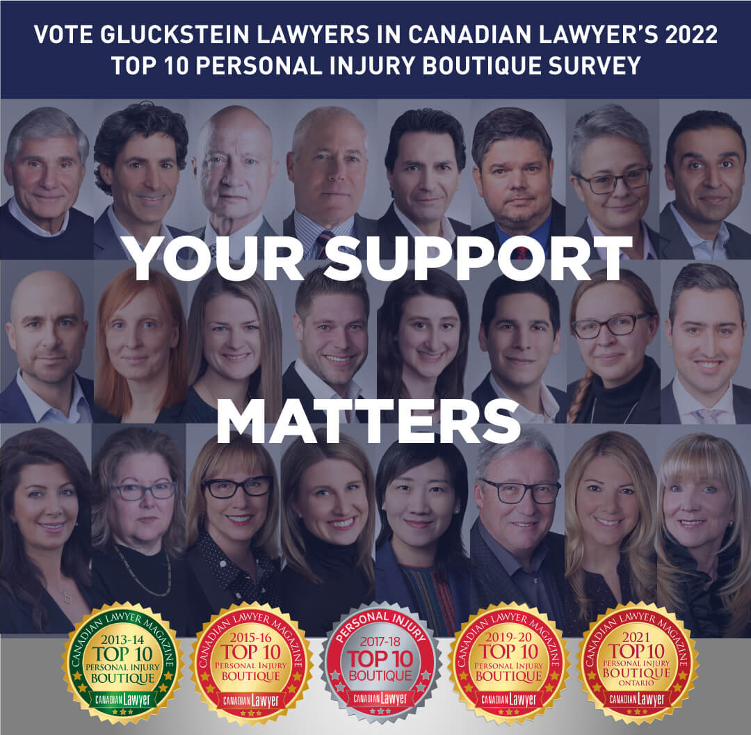 Your support matters. Vote Gluckstein for Top 10 Personal Injury Boutique 2022