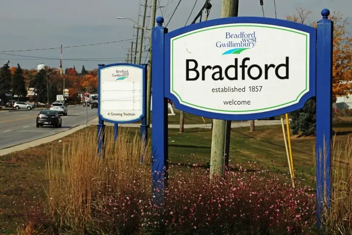 Welcome to Bradford Ontario Sign