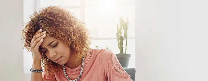 woman in stress because of her disability